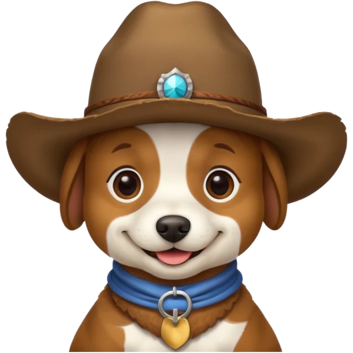 dog with a cowboy hat emoji