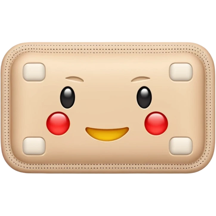 single adhesive bandage in light beige tone, rectangular with rounded edges, small padded center, slightly textured surface, subtle perforation dots on each end, positioned flat, no skin or wound, soft lighting, subtle shadows, emoji scale emoji