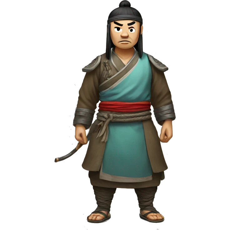 Chinese ancient bandit looking angry full body emoji