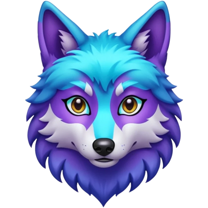 glitter purple and cian lobo emoji