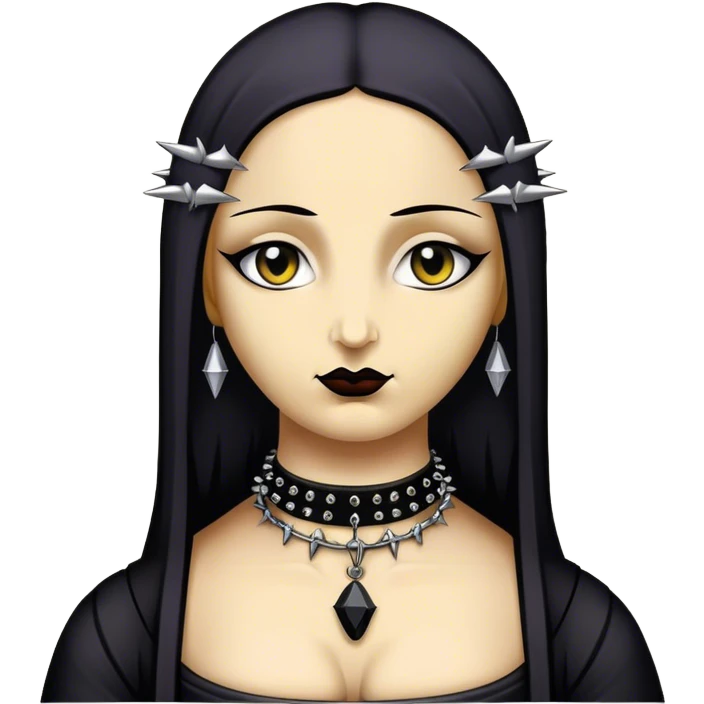Goth mona lisa with spike choker  emoji