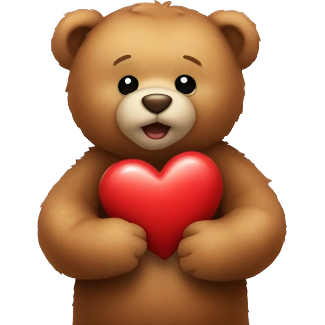 Teddy bear hugging a heart emoji