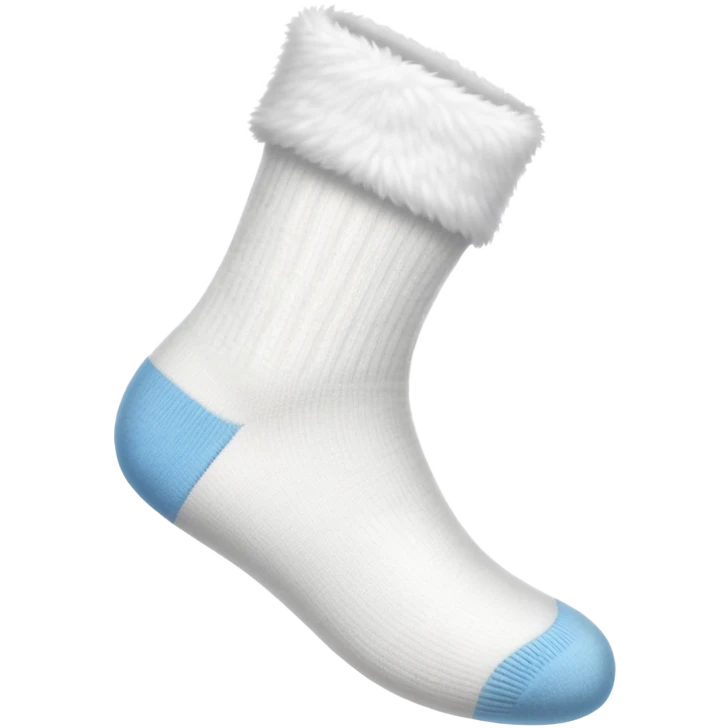 white sock turned inside out showing the insole from underneath emoji