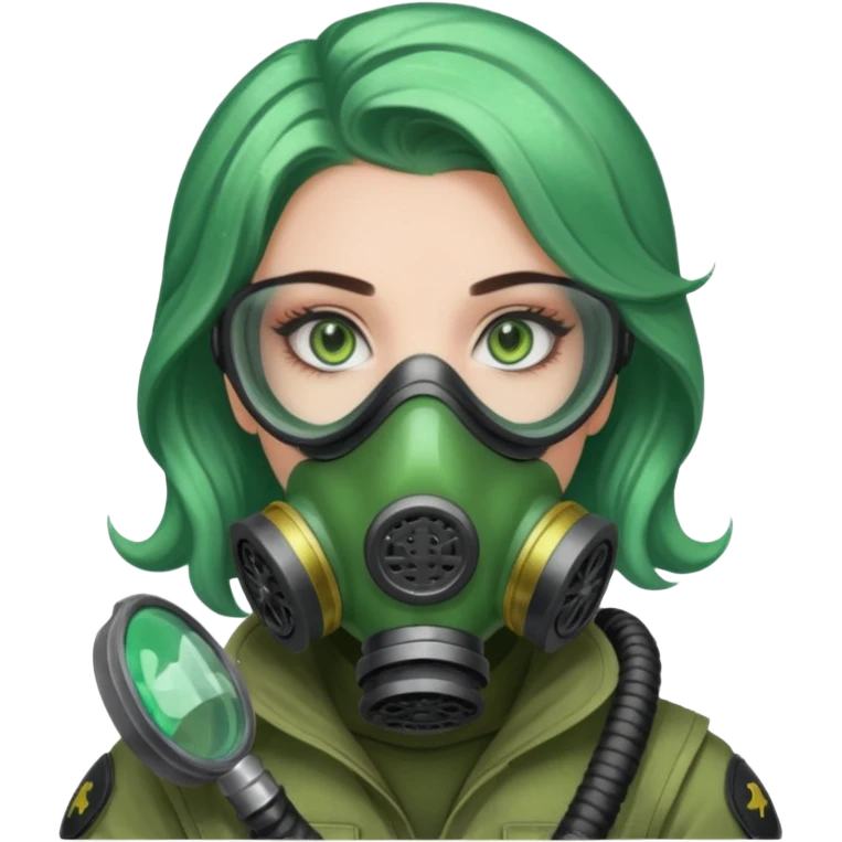 glitter green viper valorant female gas mask emoji