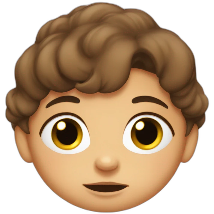 a baby girl, brune hair, crying because he is hungry emoji
