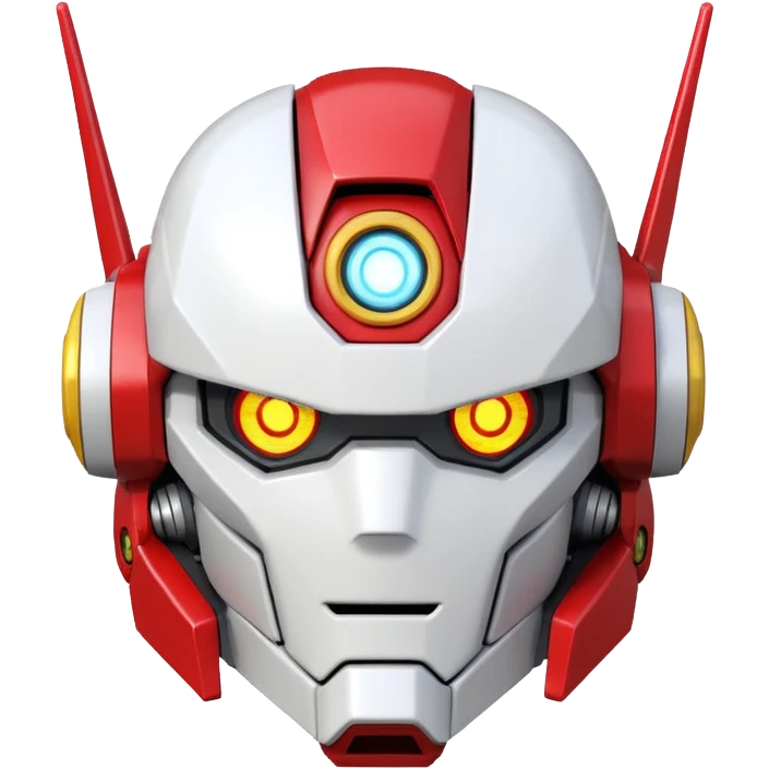 A Gundam RX-0 robot head, three-quarter view emoji