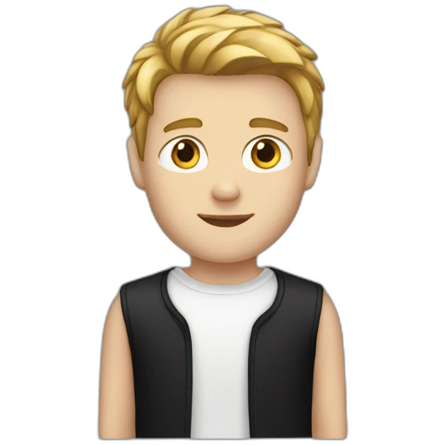 White boy with black shirt emoji