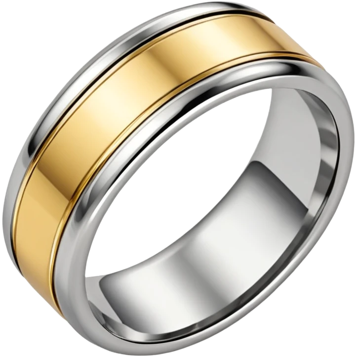 Silver ring with gold trim emoji