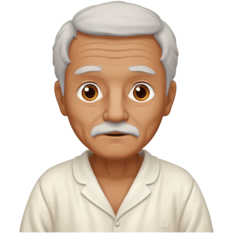 An old French man made of clay and wearing a white nightgown emoji