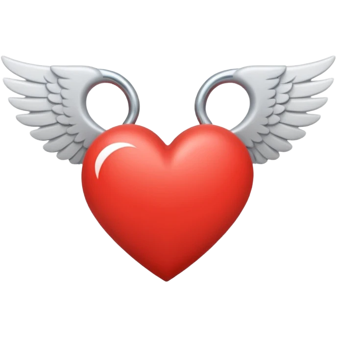A heart in the middle of two wings mini mal emoji