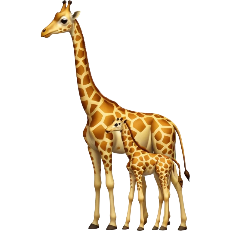 High resolution giraffe with its baby emoji