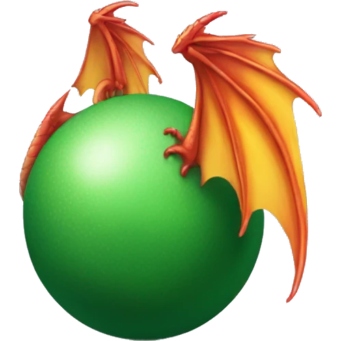 Dragon wings and tail on a soccar ball emoji