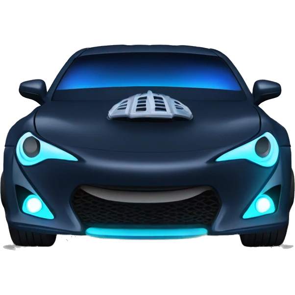 Fr-s Haunted Darth Vader’s dark pearl-blue race car, glowing light saber bumpers rear wing  emoji