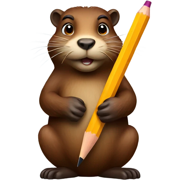 Beaver holding a pencil emoji