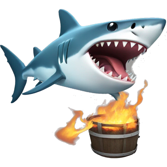 Shark taking fire emoji