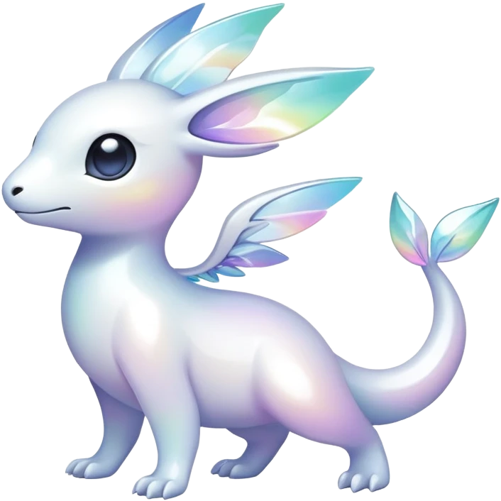 Iridescent white pale fakemon-creature  emoji