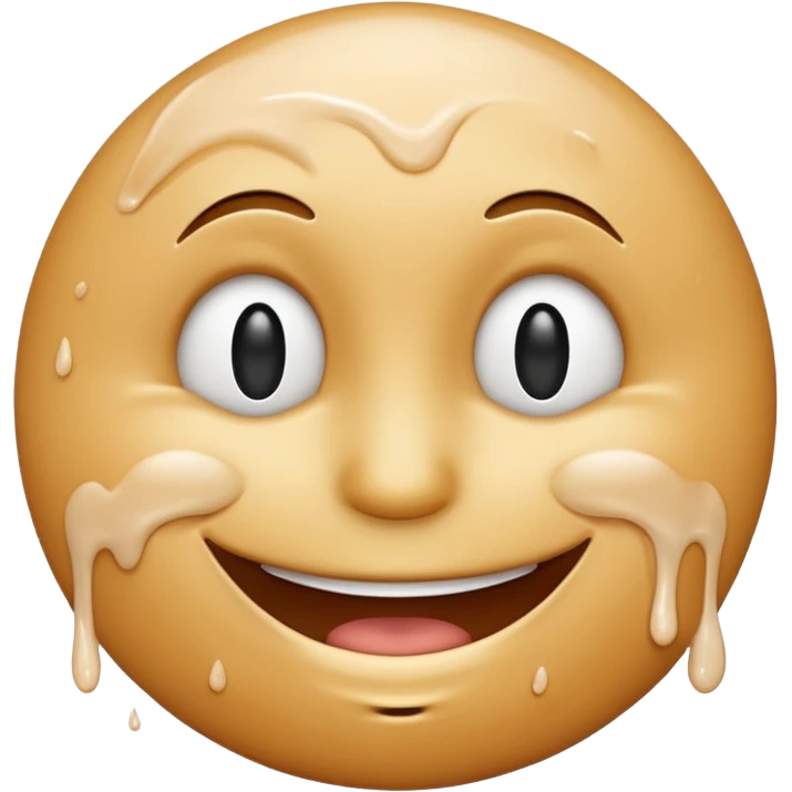 Smiley face with cum all over it emoji