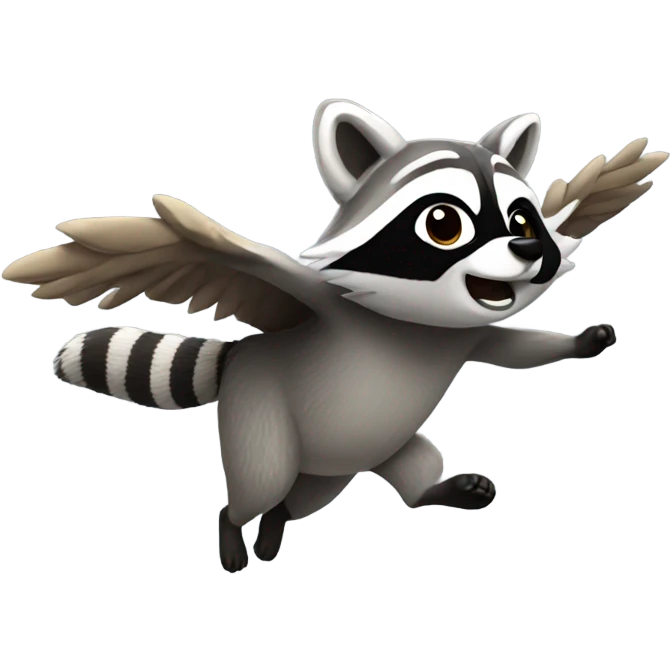 Flying raccoon  emoji