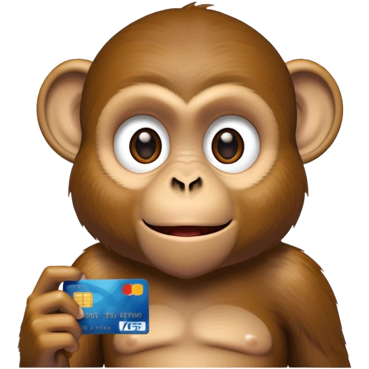 singe qui mange une carte de credit emoji