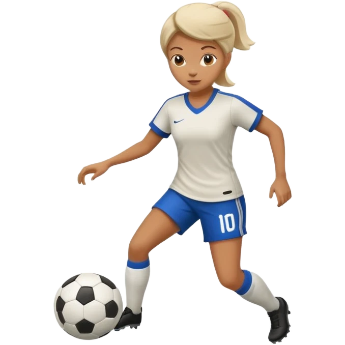 a woman dribbling a soccer ball emoji