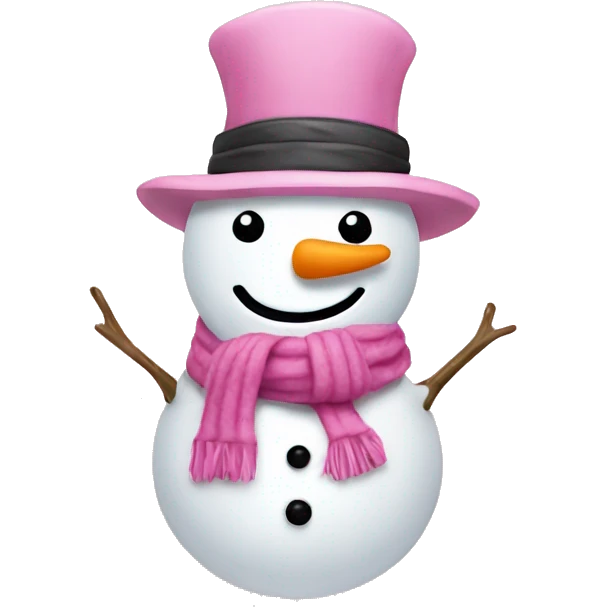 snow men pink emoji
