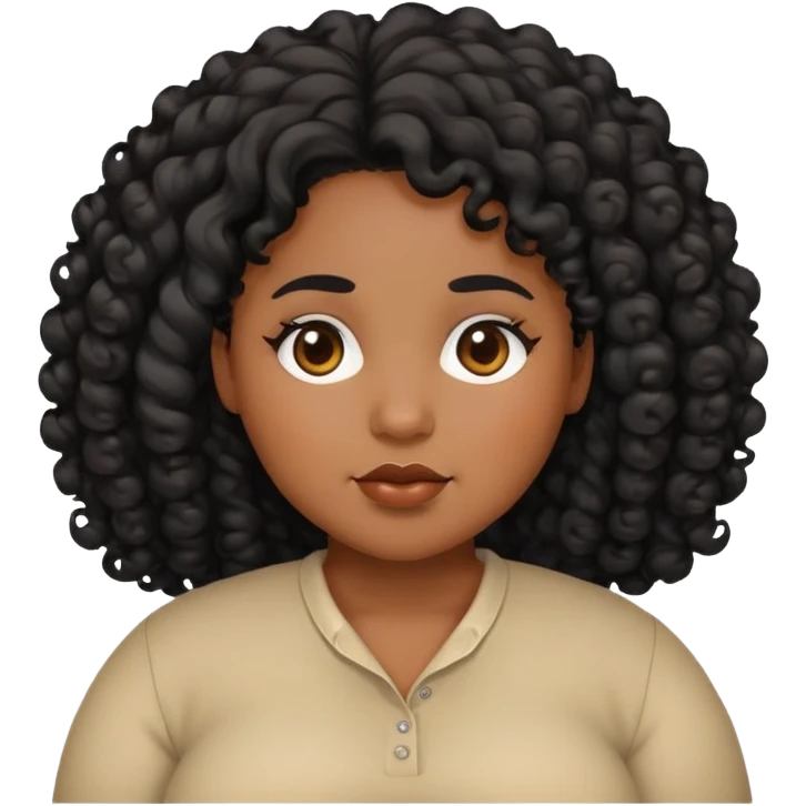 Cabelo cacheado preto, morena, gordinha  emoji