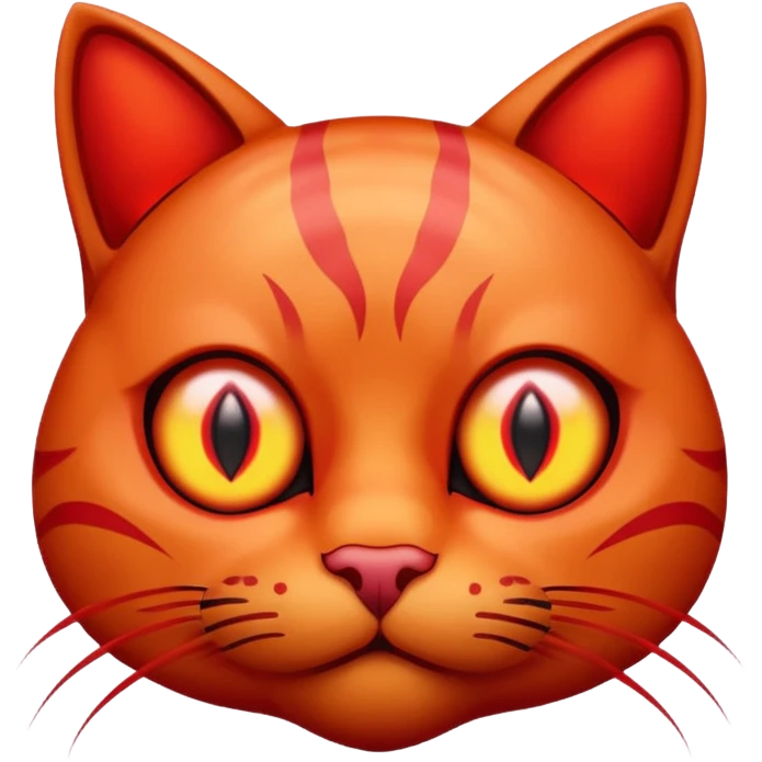 glowing red scary cat with red eyes emoji