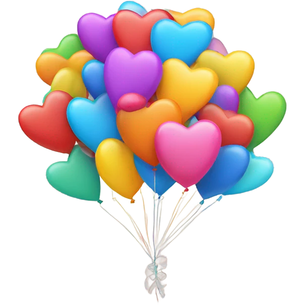 Happy birthday callout with hearts and balloons emoji