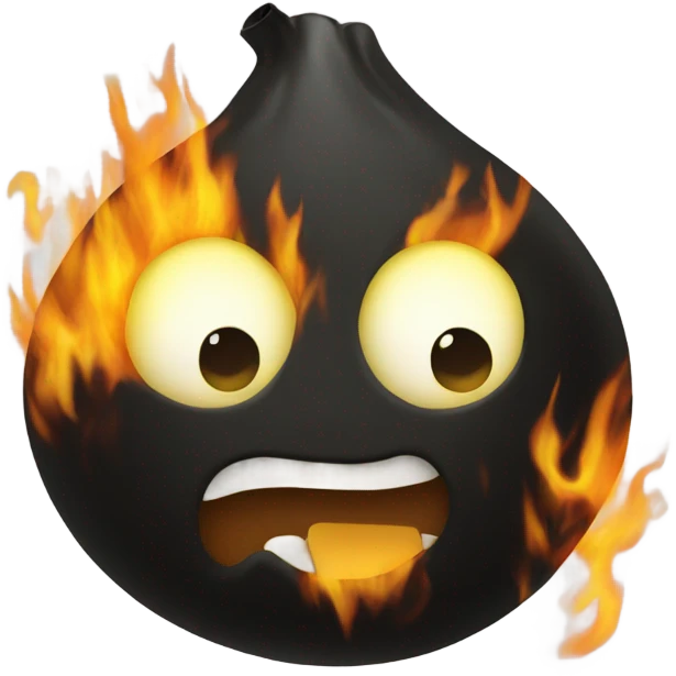Black lemon on fire emoji