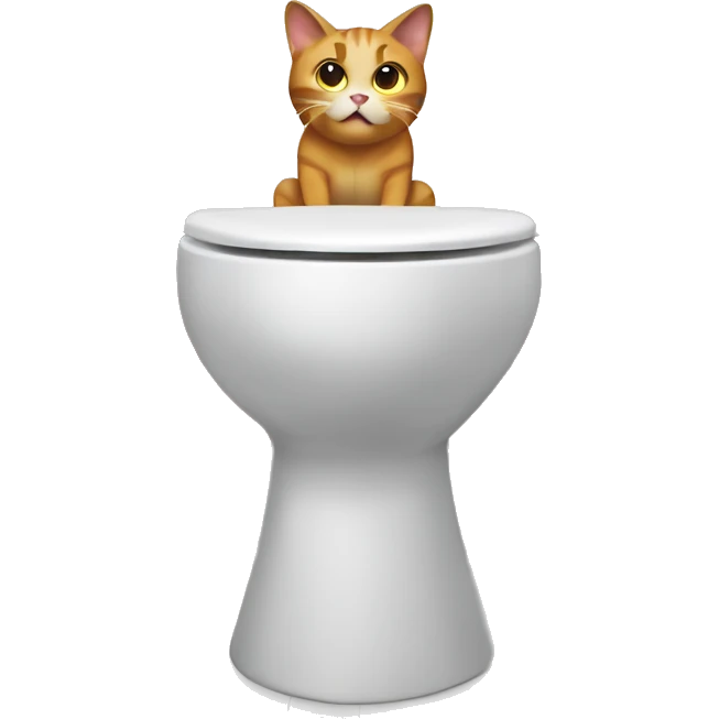 Cat Pooping on toilet  emoji