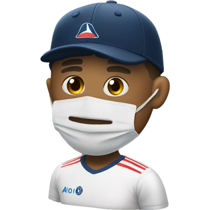 Mbappe avec un masque emoji