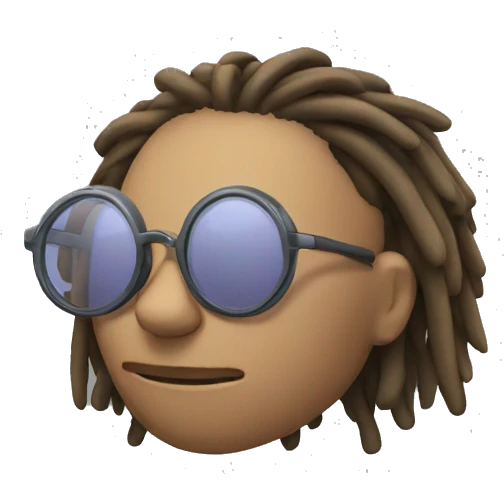 Sleeping dreadhead with glasses without beard emoji