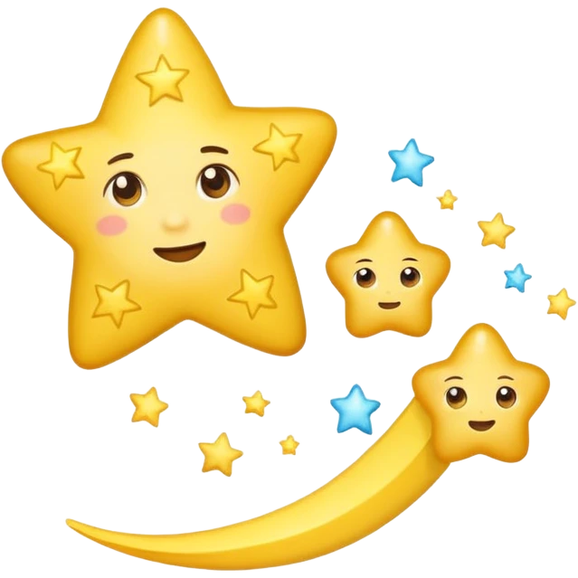 shooting star with a dreamy expression, looking up as if questioning existence, emoji style emoji
