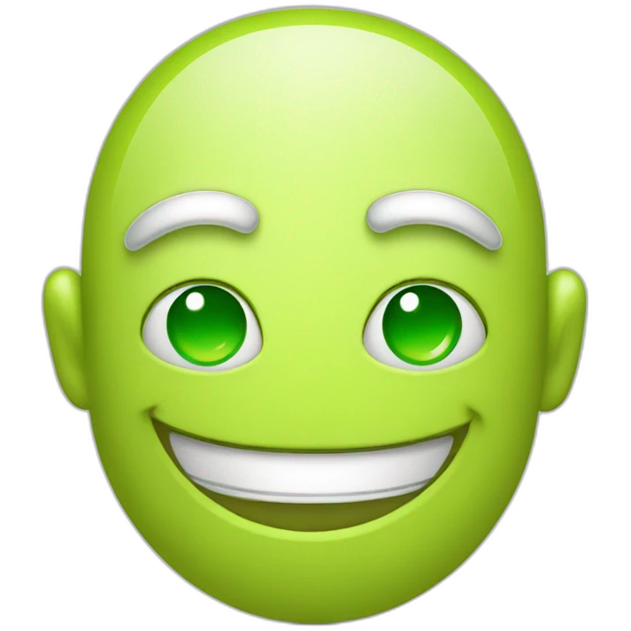 a green smiley that winks cheerfully emoji