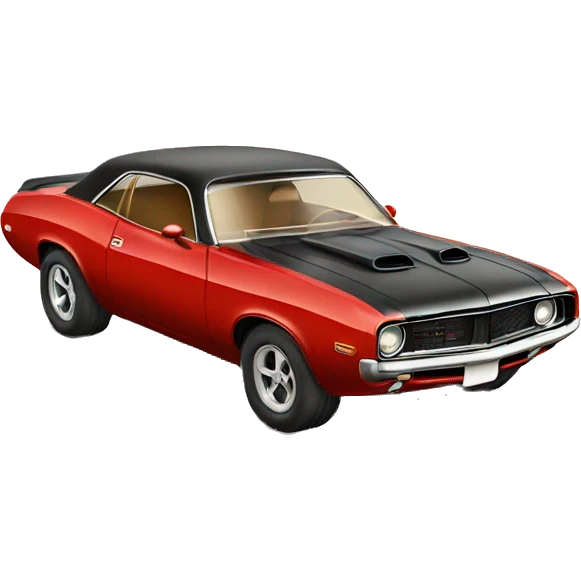 red vintage muscle car emoji