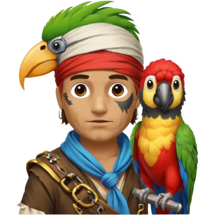 pirate and parrot emoji
