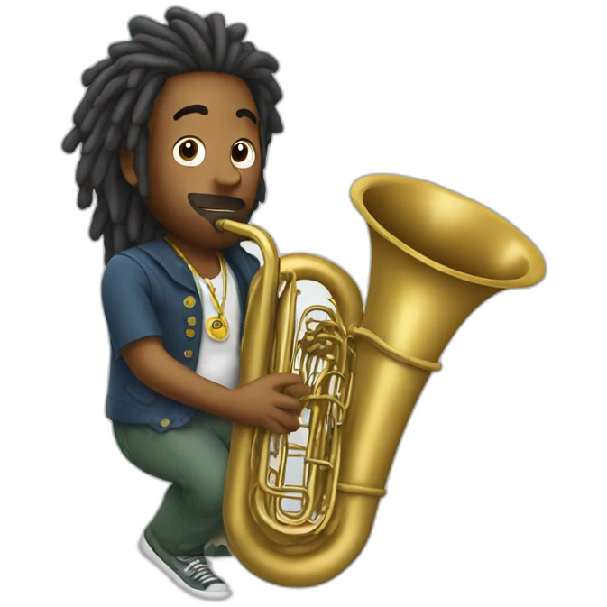 Rasta dude playing tuba emoji