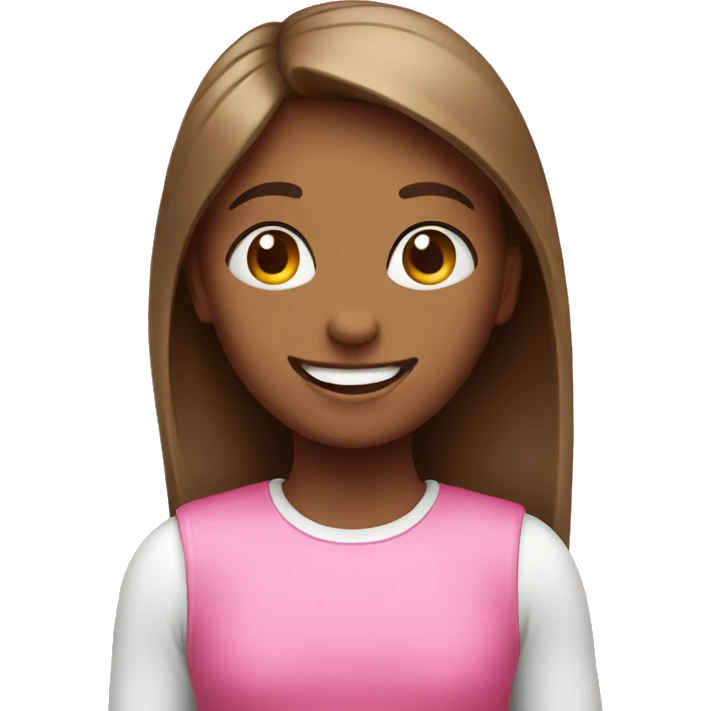 happy girl with pink emoji