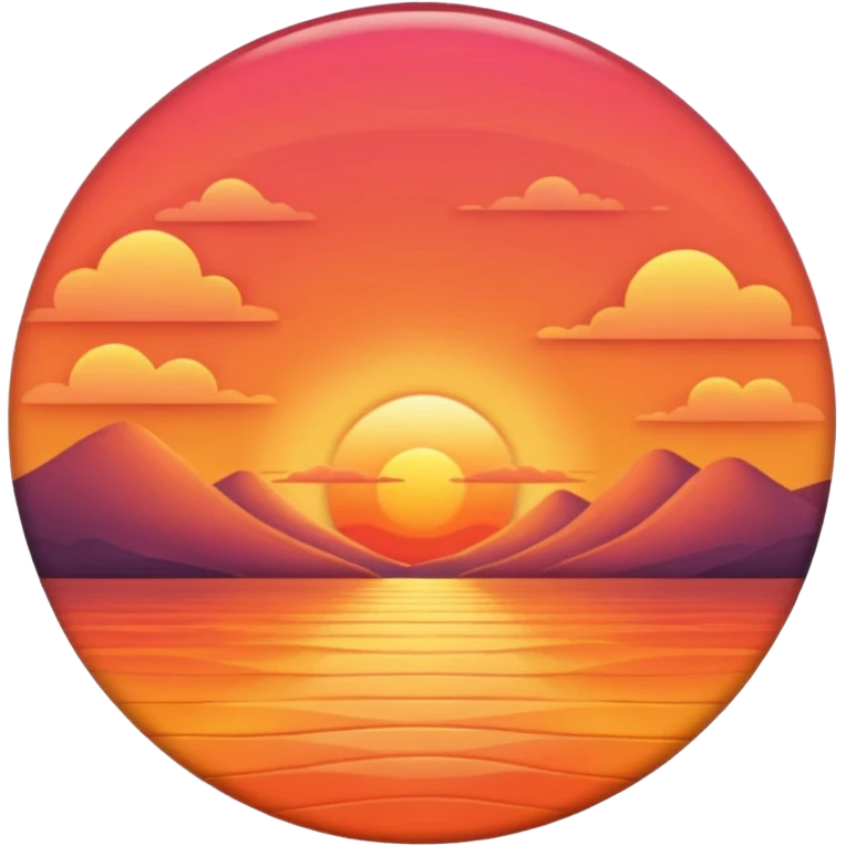 unset over horizon, rounded shapes, warm glowing colors, soft shading emoji