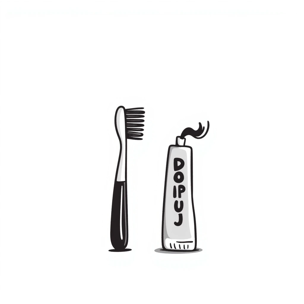 A toothbrush and toothpaste emoji