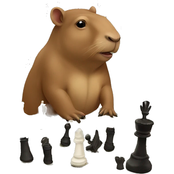 Capibara with chess playing chess emoji