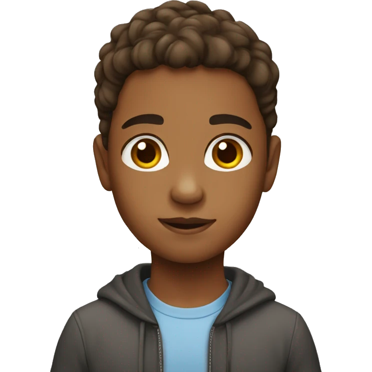 Mixed child with brown hair emoji