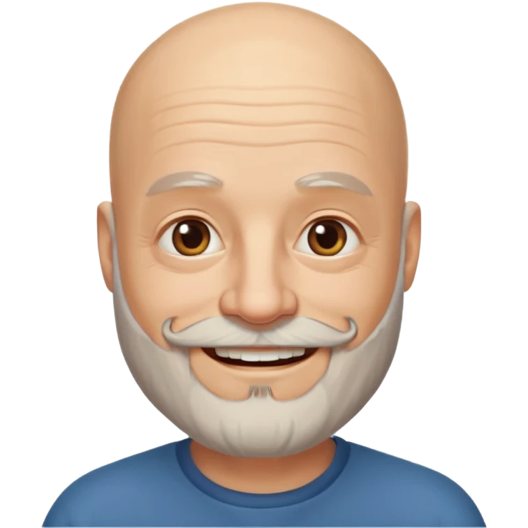 60 year old bald man with beard emoji