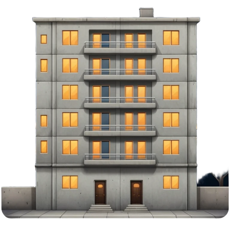 a five-story Soviet-era panel house in the night  emoji