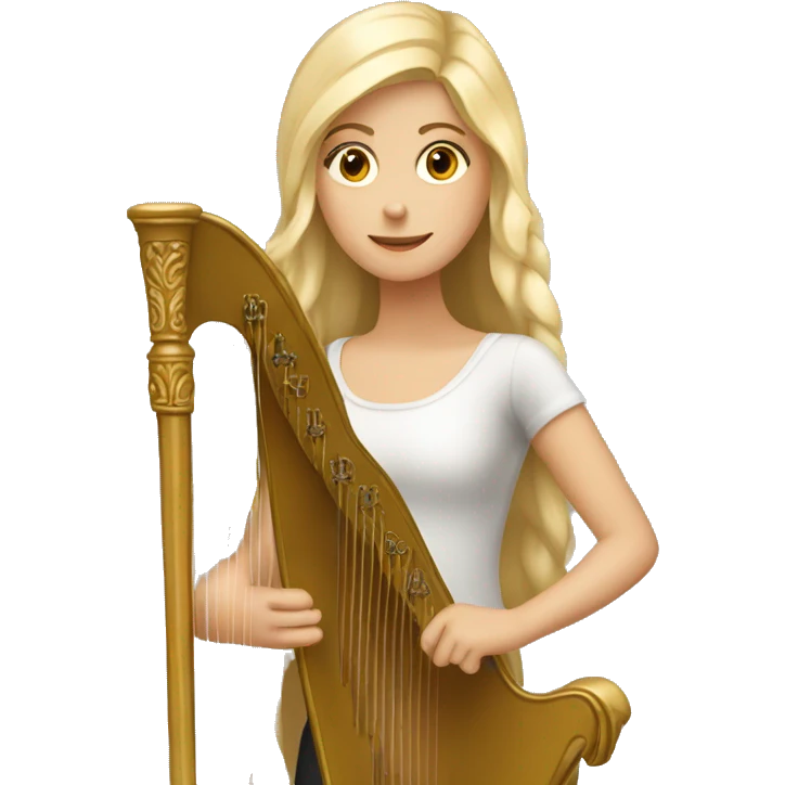 Blond girl with her harp  emoji