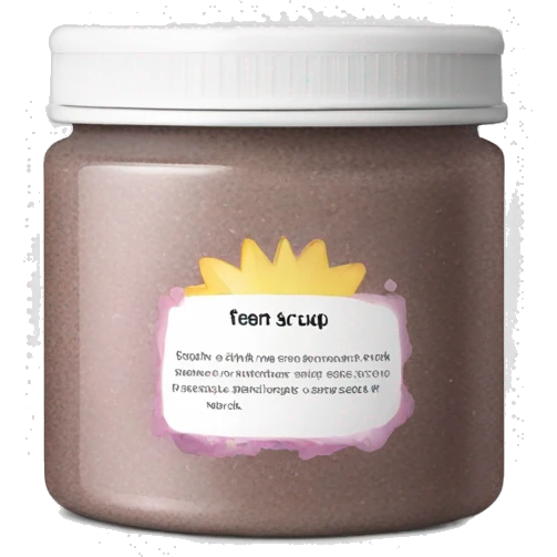 body scrub pot with label emoji