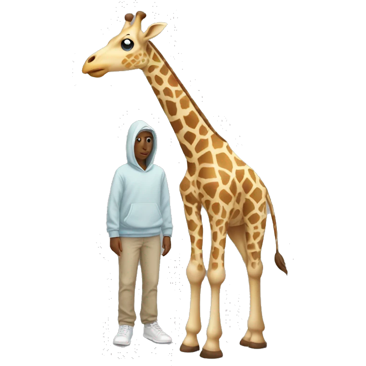 Giraffe wearing a hoodie￼ emoji