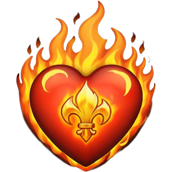 black heart emoji with fire on top emoji
