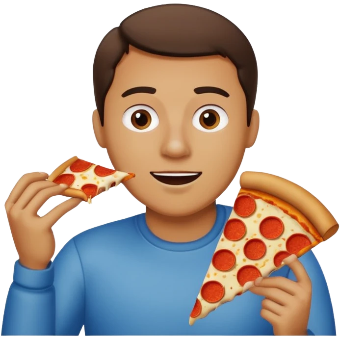 man who eat pizza
 emoji