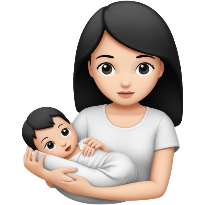 Newborn B&W with female emoji